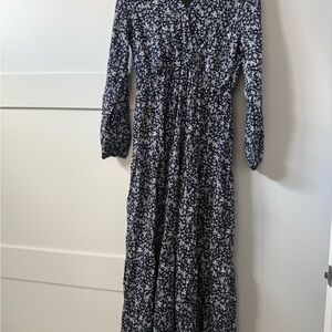 Floral Black and White Maxi Dress